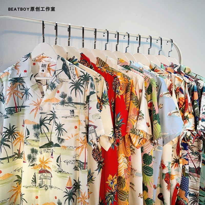 Hawaiian Surf Short Sleeve Floral Shirt for Men and Women Cuban Collar Beach Vacation Shirt200814