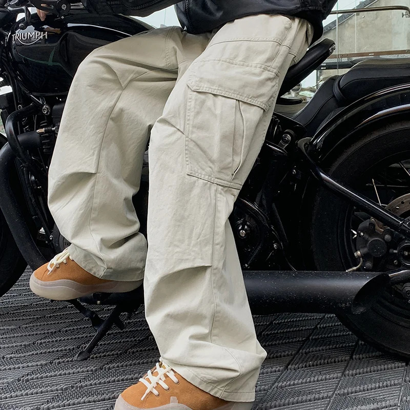 Y2K Big Pocket Mens Cargo Pants Japanese Harajuku Loose Straight Wide Leg Trousers Baggy Pants Man Hip Hop Sweatpants 260310