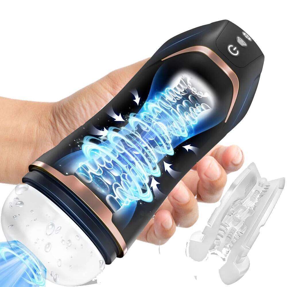 Masturbator Penis Pump Male for Men Rotating Vibrating Sucking Licking Adult Mens Sex Toys Pumps & Enlargers Z260312