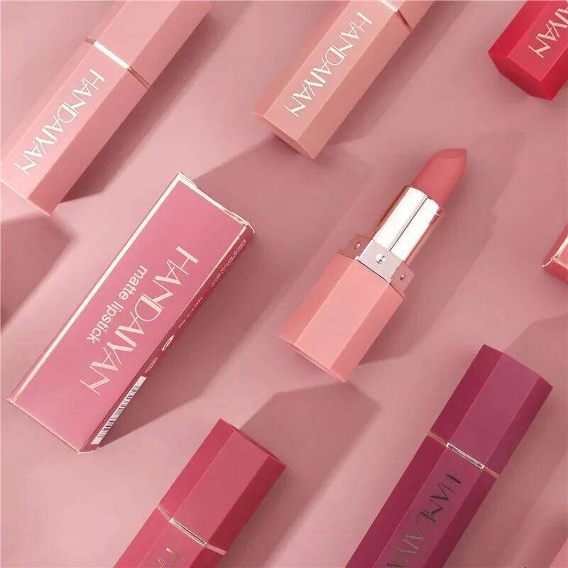 6-Color Lipstick Non-Fading Non-Stick Cup Long-Lasting Velvet Smooth Matte Color Waterproof Smudge-proof Lip Cosmetic W260311