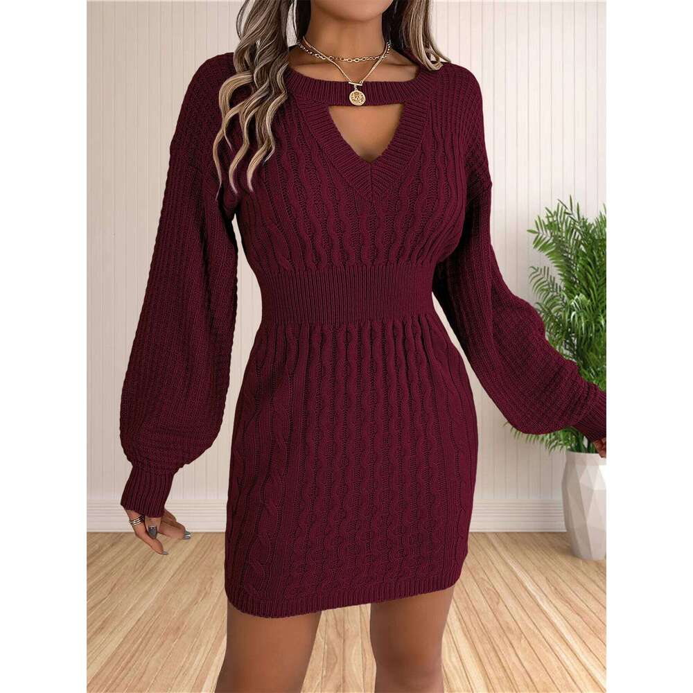 Fall Womens Sweaters Bodycon 2024 Long Sleeve Midi Knit Dresses Pullover Sweater Dress C260312