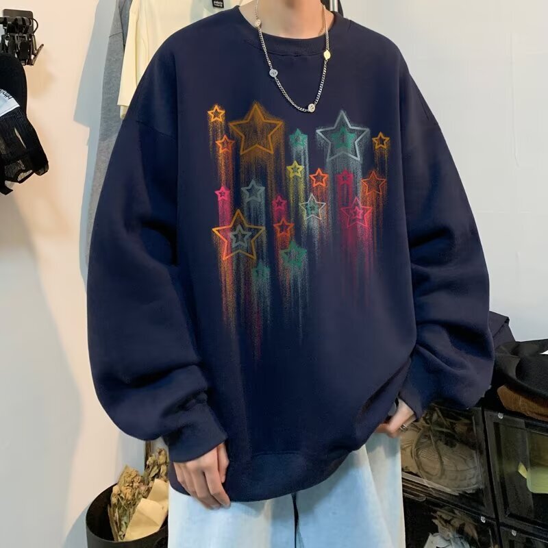 Heavy-weight Crew Neck Sweatshirt For Spring And Autumn Oversized Youth Hoodie Designer Hoodie Loose Casual Pullover