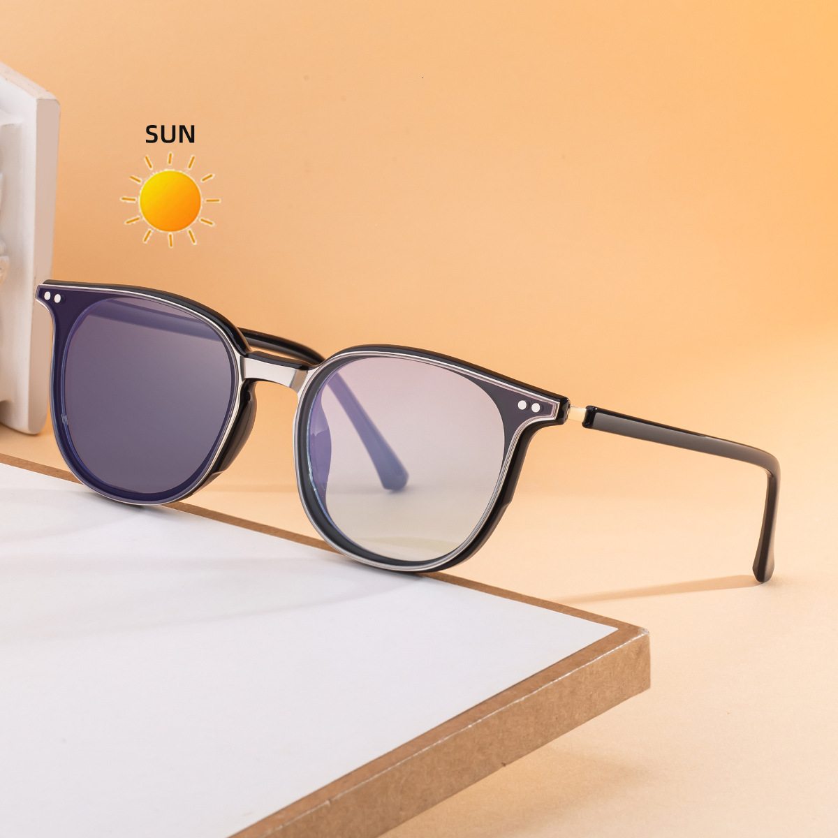 2026 New Fashion Color-Changing for Men, Magnetic Clip-On Acetate with UV Protection, Men's Sunglasses