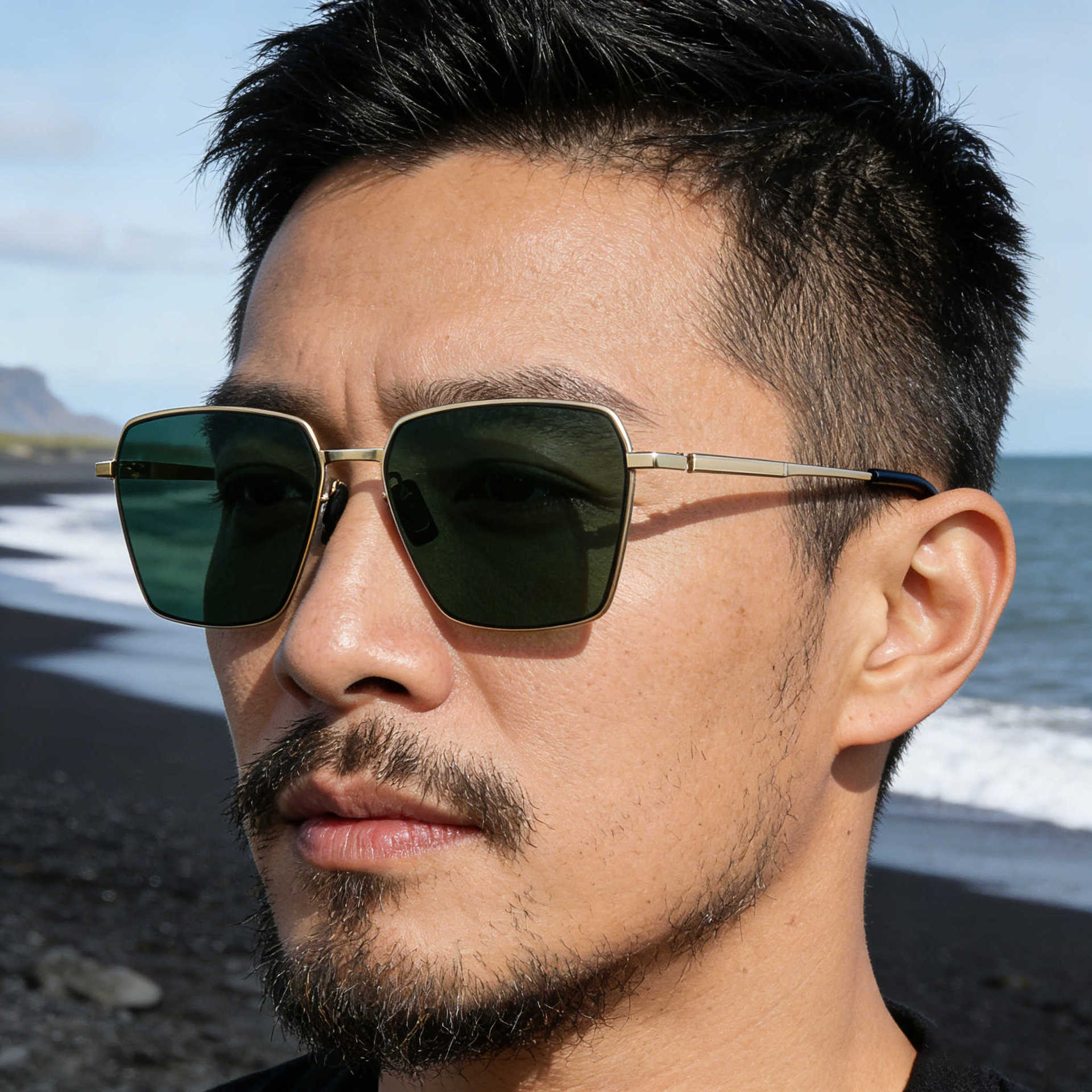 2026 New Fashion Square Small Frame Nylon Polarized Versatile Sun Protection Sunglasses for Men