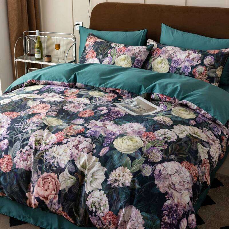 1000TC Egyptian Cotton Flowers Plant Prints Bedding Single Double Queen King Size Duvet cover Set Bed Sheet Pillowcases 4Pcs H260312