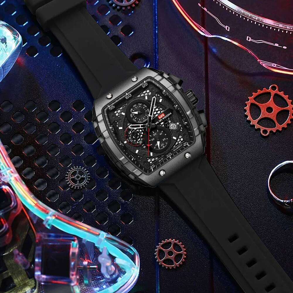 VA VOOM Brand Multifunctional Fashion Silicone Timing Clock Waterproof Sports Military Quartz Men Watch
