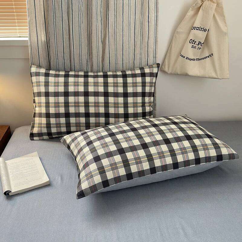 100% Cotton Plaid Style Duvet Cover Set with 2 Pillowcases - Soft & Breathable Bedding Set, Hypoallergenic, Easy Care H260312