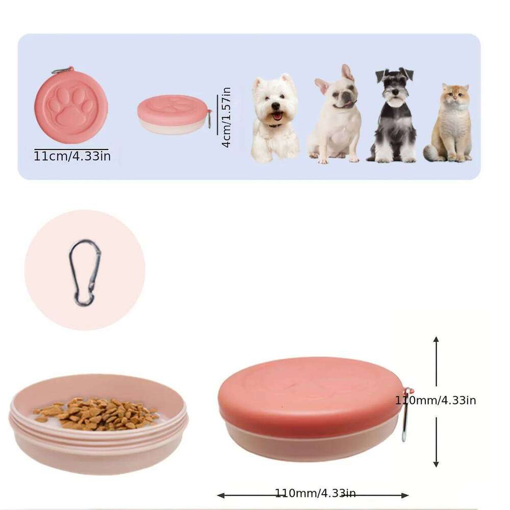 1pc Travel Pet Portable Food Snack Box Multifunctional Dog and Cat Outdoor Bowl Feeding Water 26Y0312