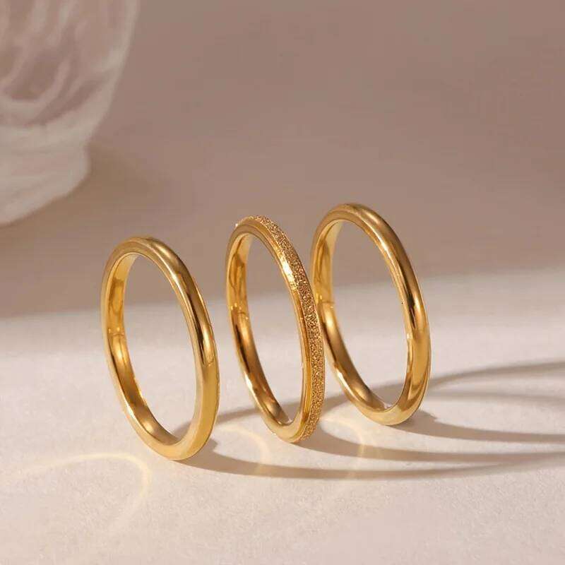 316L Stainless Steel Ring Set For Women 2025 New Trendy Zircon Finger Jewelry Accessory H260312