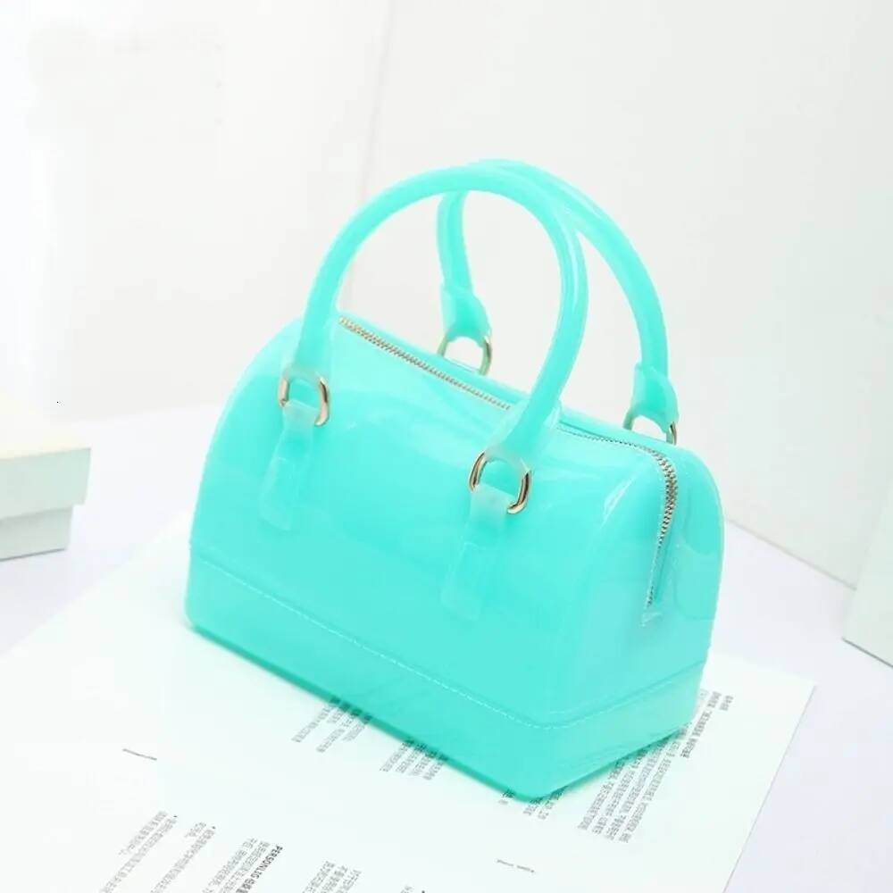 Portable PVC Jelly Crossbody Bags Waterproof Candy Transparent Shoulder Handbag Women's Bucket Bag
