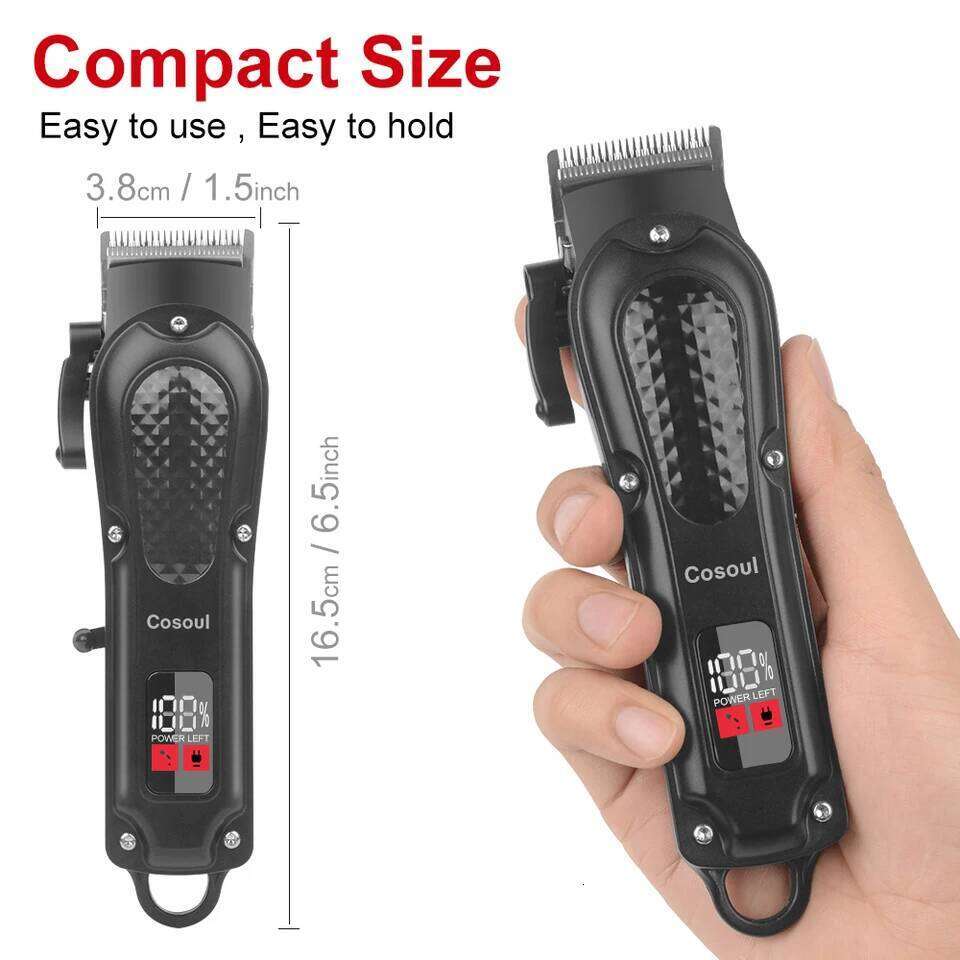 Cosoul Clipper Compact Size Electric Beard Trimmer LED Display Hair Length Adjustable Big Capacity Battery C260312