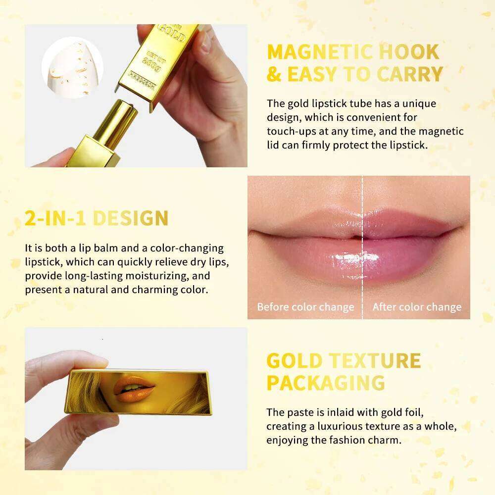 Lakerain Color Changing Lipstick Long Lasting Moisturizing Nourishing Lips Plumper Waterproof Makeup Lip Care Cosmetics W260311