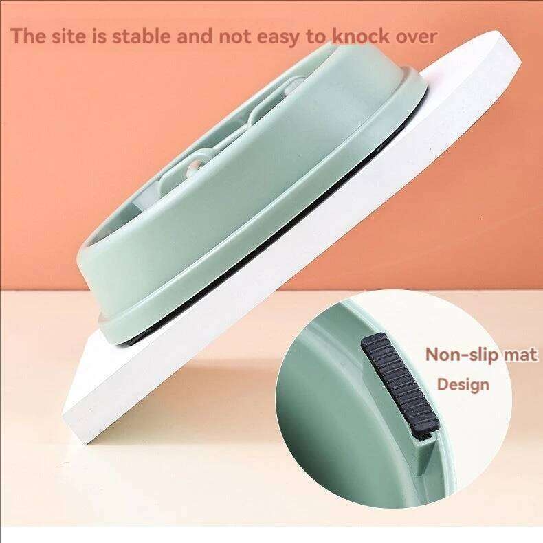 Supplies Dogs and Cats Food Non-Choking Non-Slip Slow Feeder Thickened Plastic Plate Pet Feeding Bowl 26Y0312