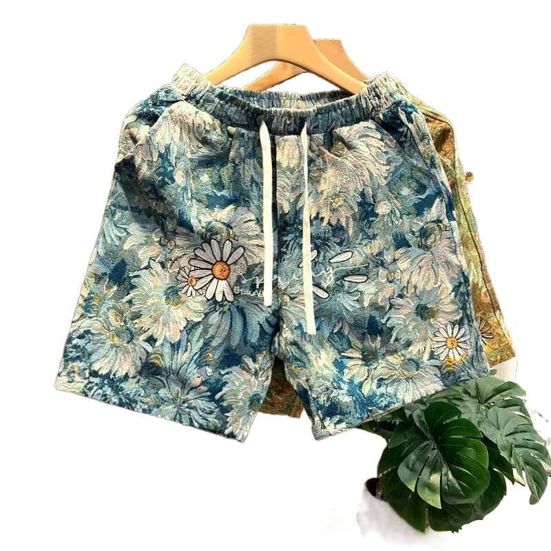 2025 New Designer Luxury Brand Men's American Retro Shorts Summer Japanese Fashion Brand Beach Shorts Casual Outdoor Wide Leg Sports Shorts
