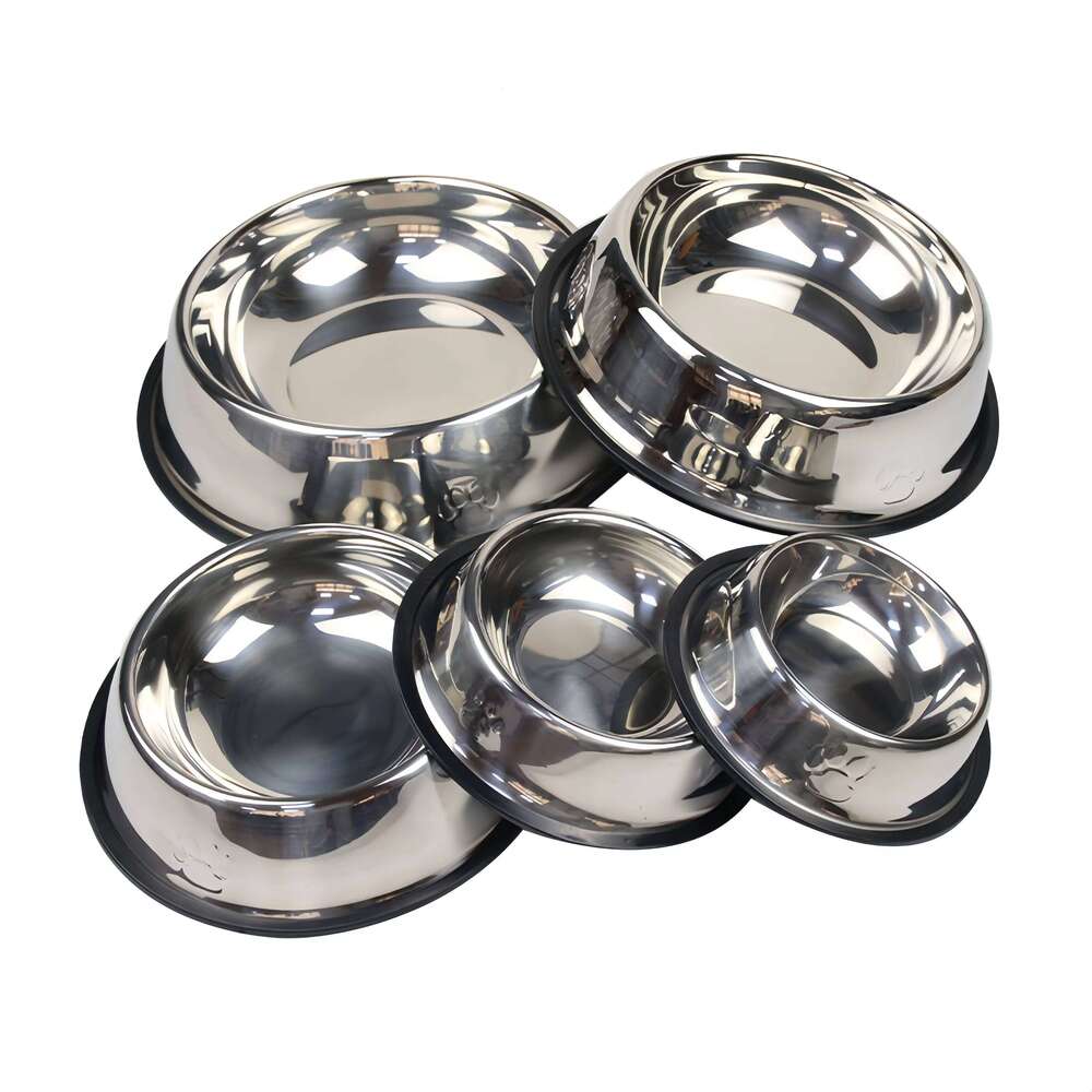Stainless Steel Pet Feeding Cat and Dog Drinking Metal Feeder Bowl Durable Easy To Clean 6 Sizes 26Y0312