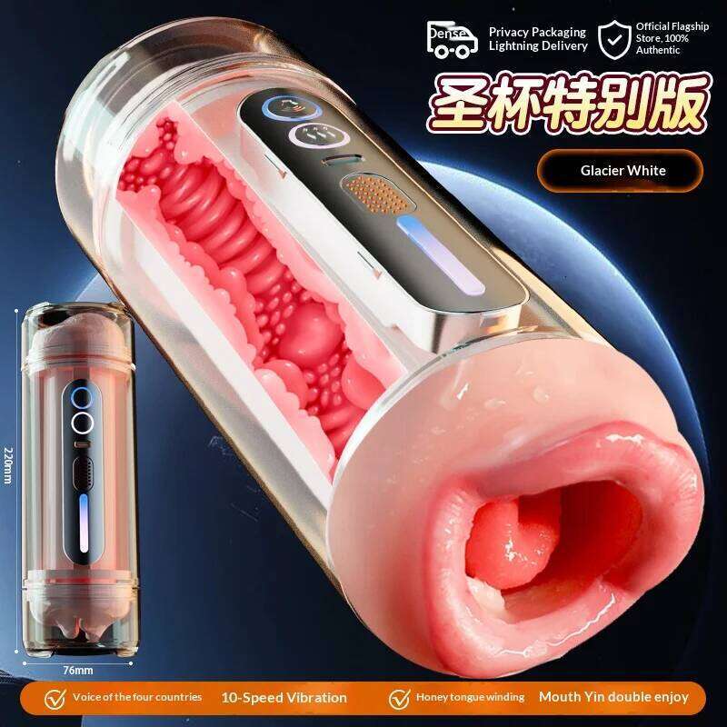 Sex Toys Male Masturbation Cup Telescopic Heated Electric Pocket Pussy Vagina Blowjob Vibration Transparent Masturbators for Men Z260312