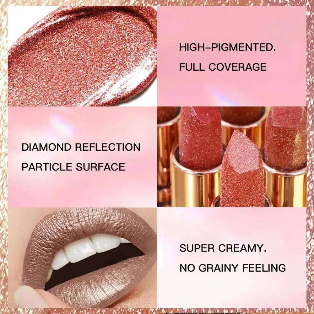 Waterproof Metallic Shine Liquid Lipstick Highly Pigmented Full Coverage Long Lasting Kiss Proof Lightweight Lip Gloss W260311