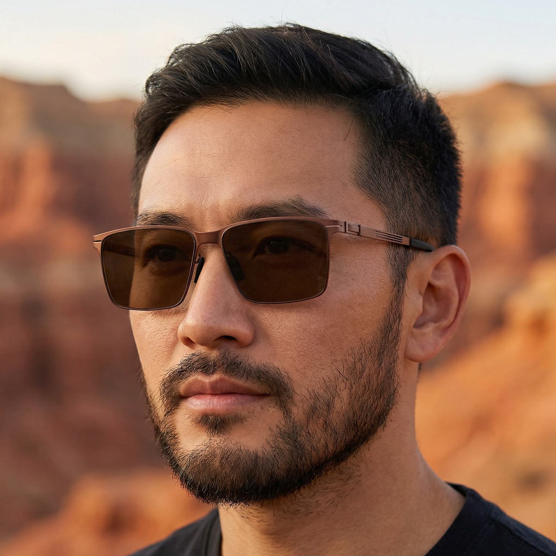 2026 New Fashion Square Frame Nylon Polarized Sunglasses Versatile and Simple Sun Protection Eyewear for Men,