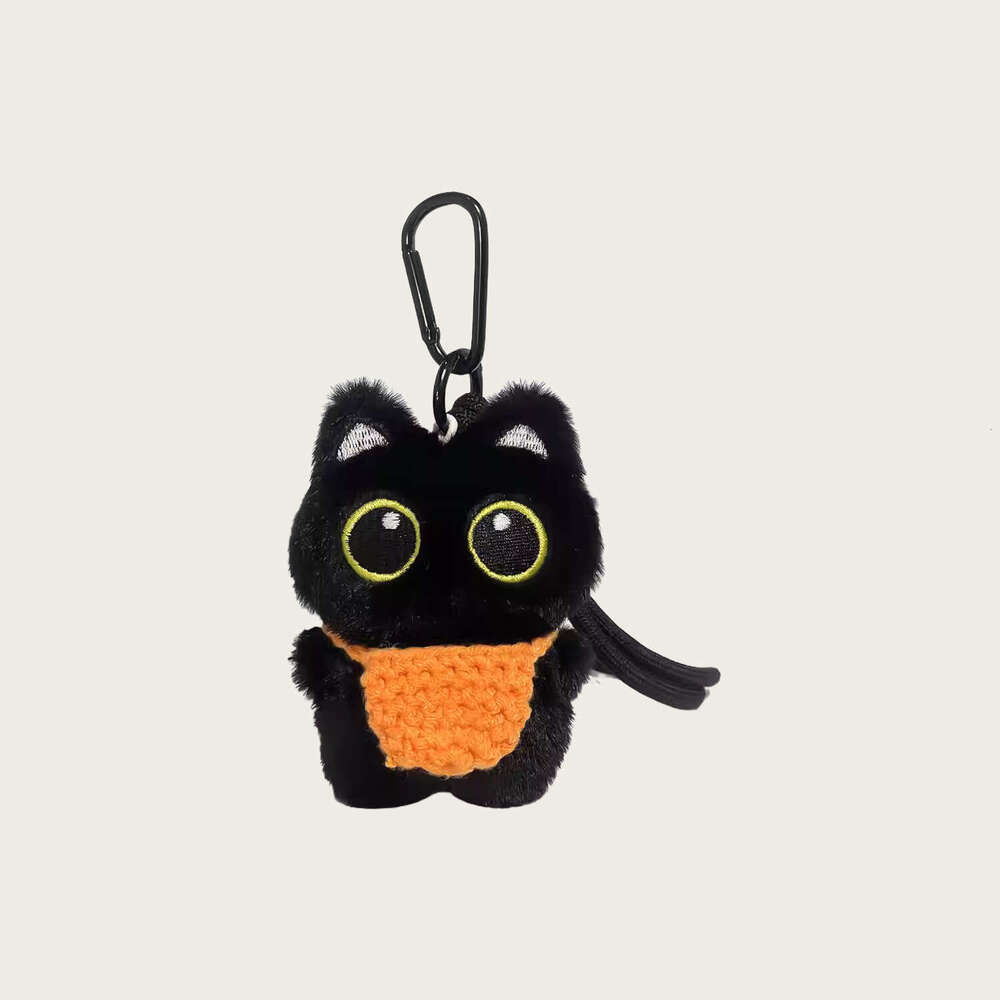 Cute Little Black Cat Bag Pendant Plush Car Keychain Cartoon Doll Backpack Decoration Couple Gift