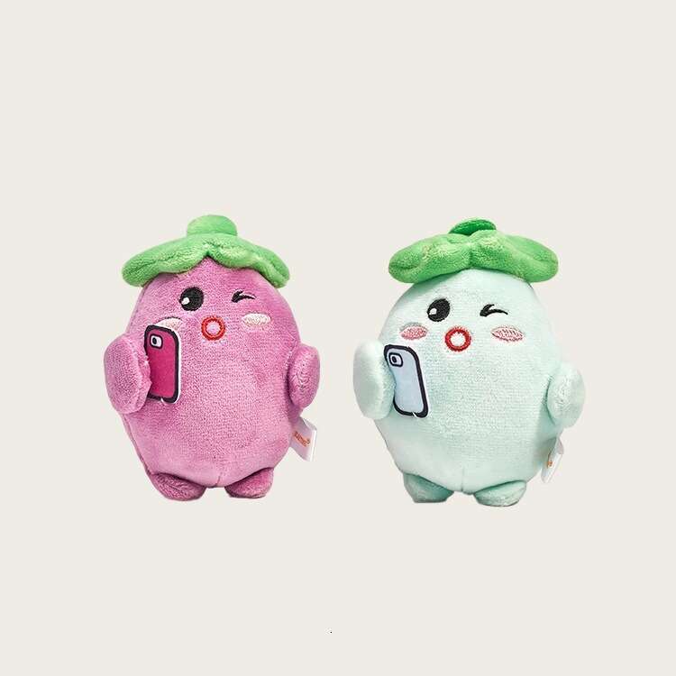 Original plush toy keychain pendant backpacks, cute little accessory for couples using mobile phones, eggplant doll bag charm