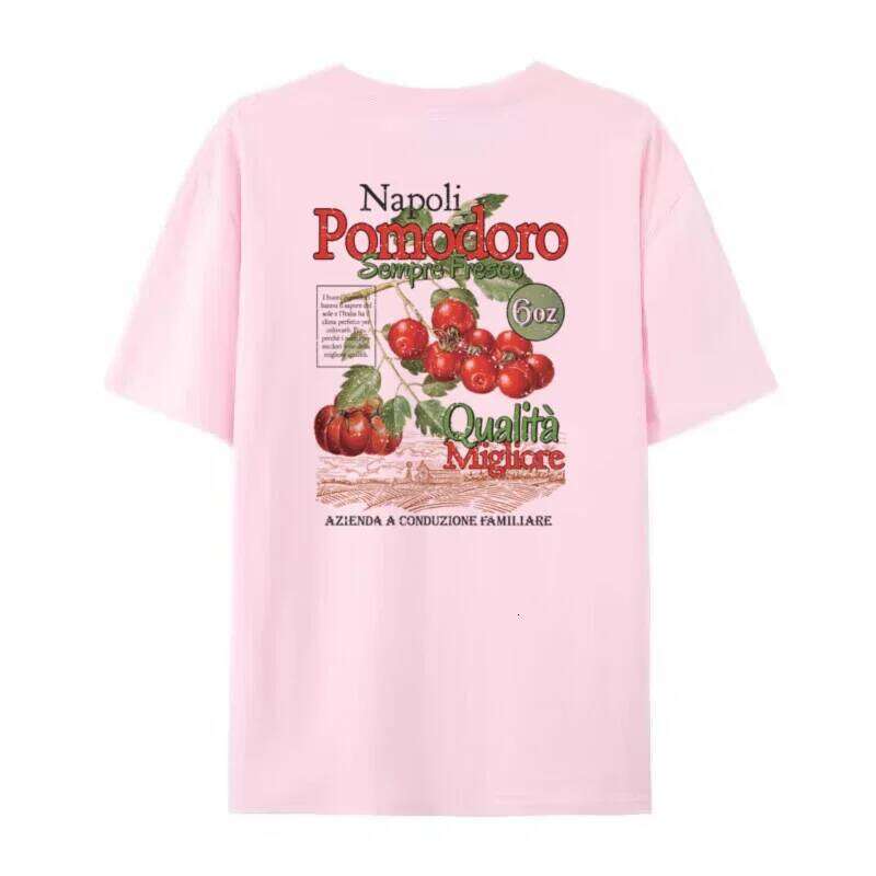 Napoli Tomato Women Vintage T-Shirt Loose Cute Botanical Fruit Shirt Retro Aesthetic Streetwear Graphic Tees Cottagecore Clothes Z260312