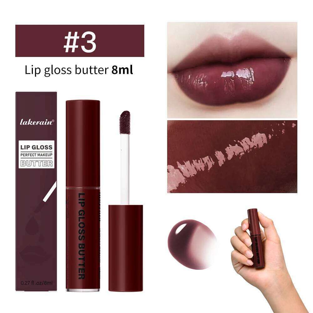 8ml Butter Non-stick Cup Moisturizing Mirror Gloss Lasting Color glaze Dye Lip Liquid Makeup For Women W260311