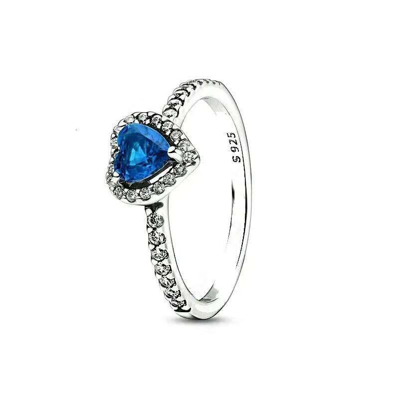 Hot selling 925 sterling silver crystal heart-shaped ring, luxurious, sparkling, multi-color, charming jewelry, holiday gift H260312