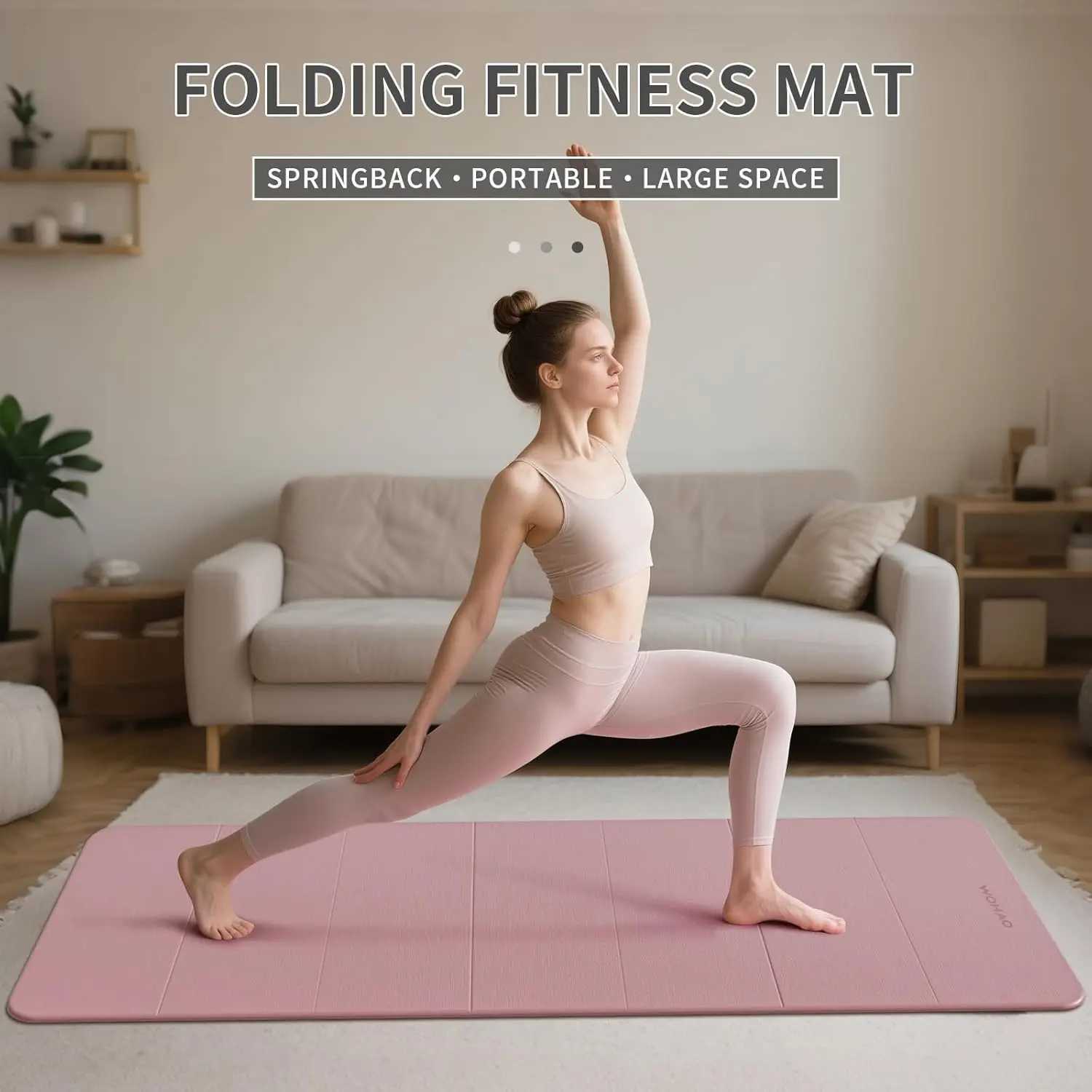 7-Fold Yoga Mat 74x31 Inches 031 Inch Thick Non-Slip POE for Travel Storage Yoga Home Gym M260312