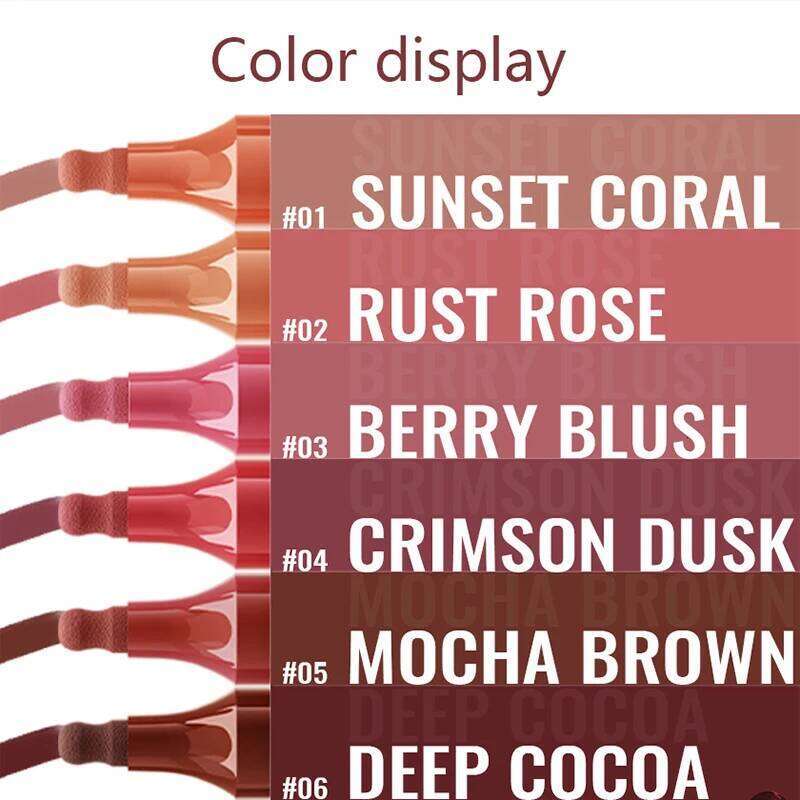 Dark Liquid Dye Liner Pen Waterproof Matte Velvet Lipstick Sexy Red Brown Tint Shape Correction Lip Makeup Women W260311