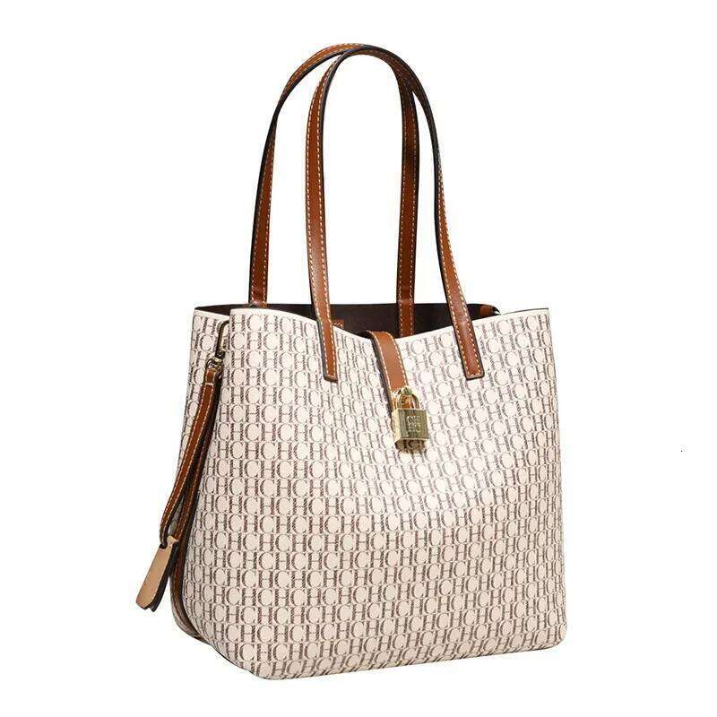 CH Large Capacity Handbag Daily Commuting High-End Versatile PU Material Letter Printed Design Women's Crossbody Bag