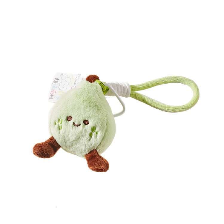 Super cute and smooth fruit pear plush pendant for student exams, bag charm, car keychain, green