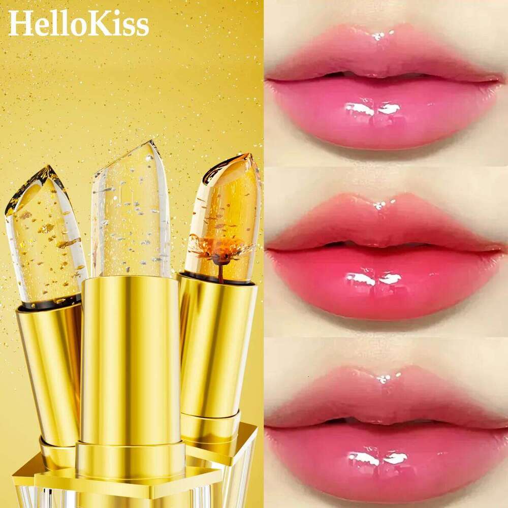 Make up 3pcs Lipstick Set Flower Jelly Crystal Clear Long Lasting Lips Color Change Pink lip gloss Cosmetics W260311