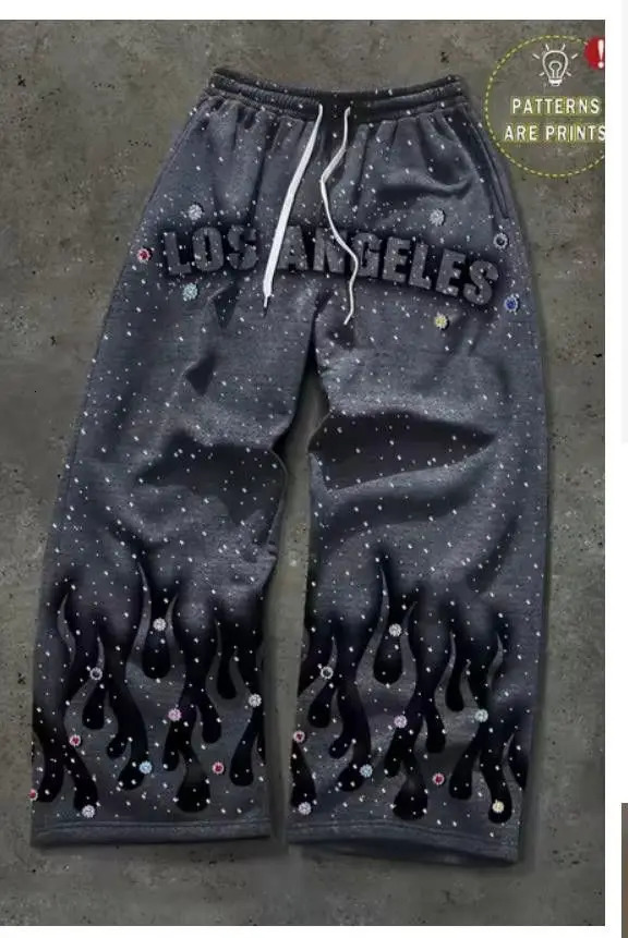 Spring/Summer Y2k Pants Hip Hop Men Loose 3D Print Trousers Casual Sweatpants Mid Waist Sporty Female Streetwear Vintage Pants 260310
