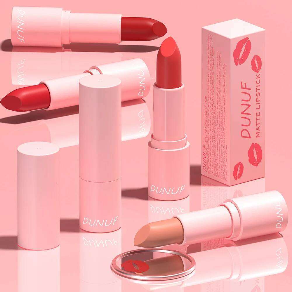 DUNUF 1 Pcs Matte Powder lipstick, Lasting 24 Hours Non-fading Waterproof Non-stick Easy to Color Lip Gloss Makeup Gift W260311