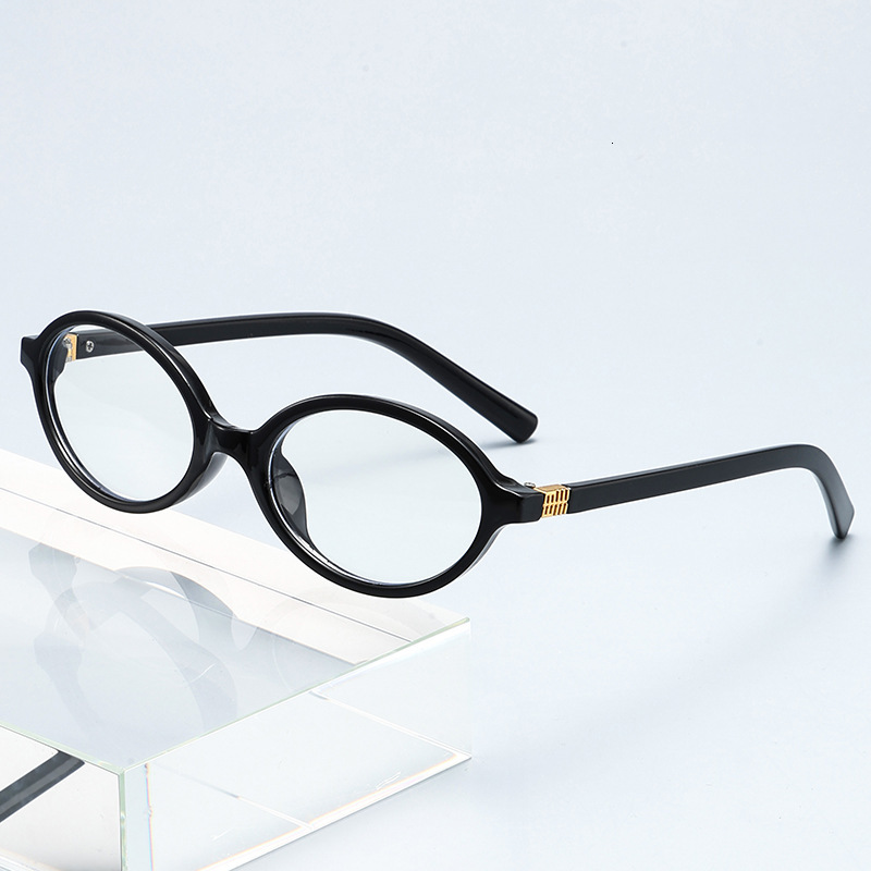 New Eyeglass Nerd Myopia Oval Flat Small Retro Korean Style Plain Glasses Frame for Women