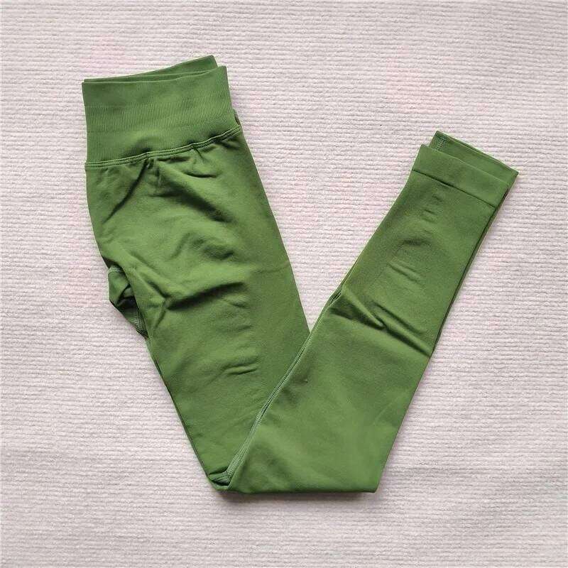 Seamless Sporty High Elastic Yoga Leggings Fitness Pants Butt Lifting Tummy Control Squat Proof Workout Tights 26H0311