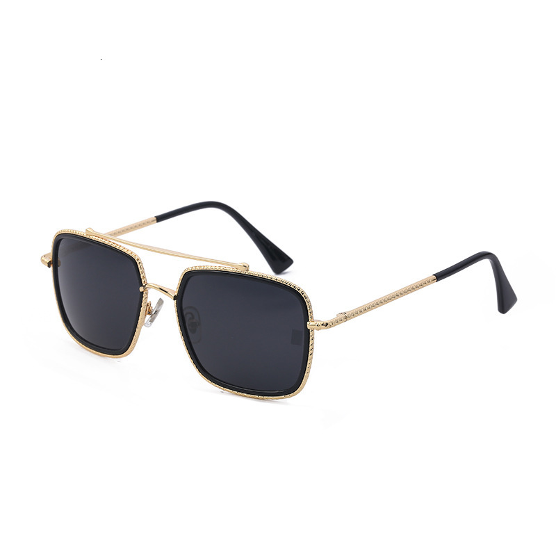 Polarized Women Driving Anti-Glare Retro Double Bridge Slingshot Square Frame for Men Trendy Sunglasses