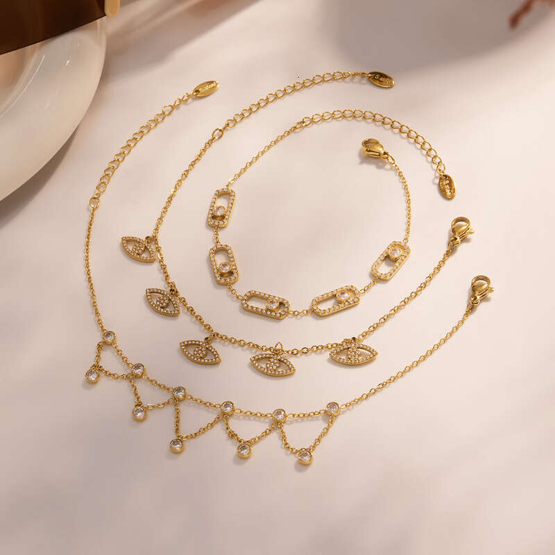 Women's Minimalist Bracelet: INS Style Full Zircon Tassel Women's Bracelet, 18K Real Gold Non-fading Elegant Vintage Daily Jewelry