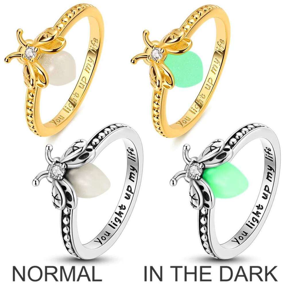 925 Silver Luminous Ring Infinite Original Zircon Wedding Anniversary Golden Moonlight Firefly Rings Women Jewelry Gift H260312