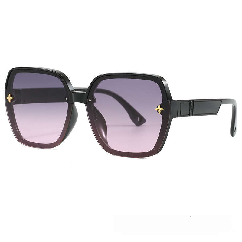 Luxury Sunglasses for Women Classic Trendy Popular Polygonal frame Tinted purple lenses Beach Vacation Sun Glasses Face Slimming Effect