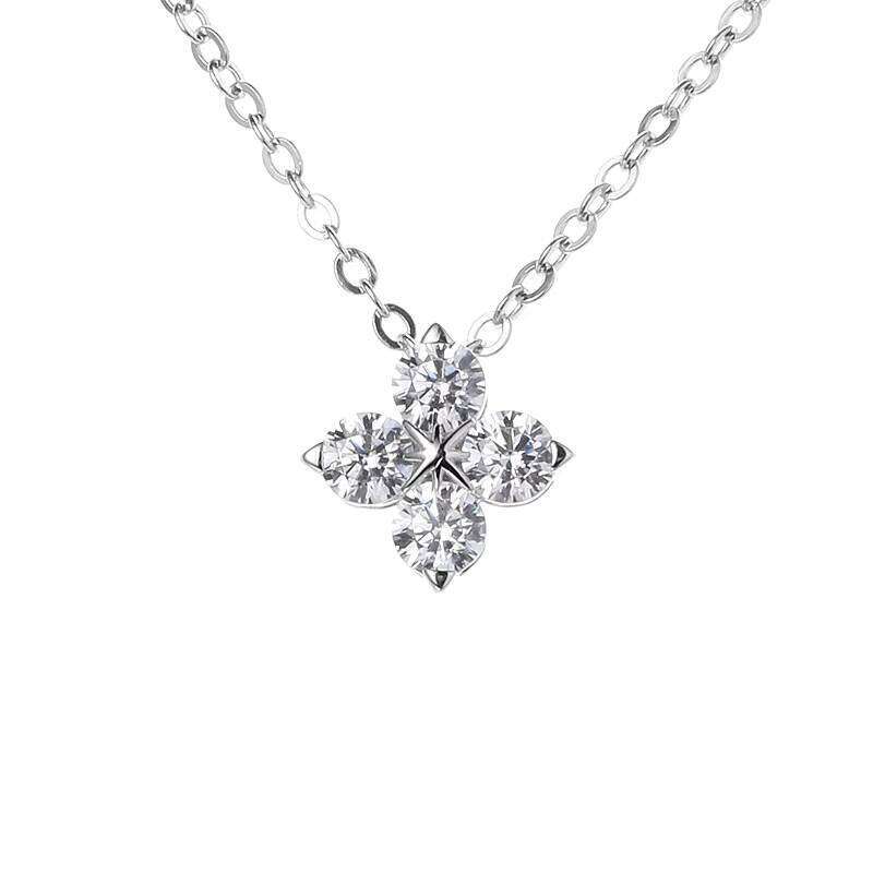 Premium Jewelry Adjustable Sterling Sier Diaspore Pendant Four-Leaf Clover Necklace Women's Gift Anniversary Commemoration