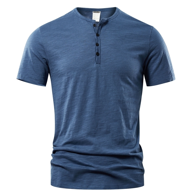 T Shirt Men Casual High Quality Summer Short Sleeve Henry neck Mens T Shirts Fashion Basic T-shirt Male 260227