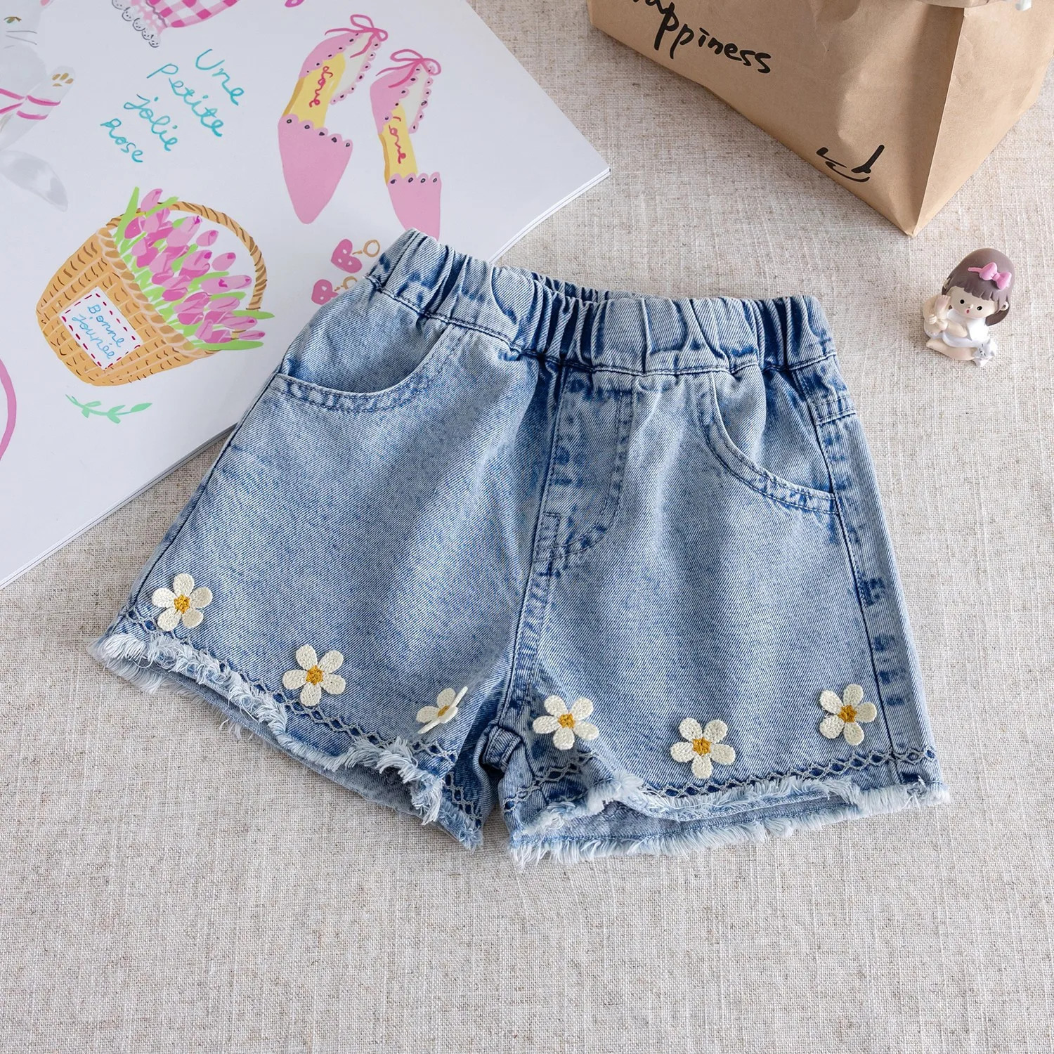 Korean Style Kid Short Denim Shorts for Girls Fashion Girl Princess Jeans Children Pants 260311