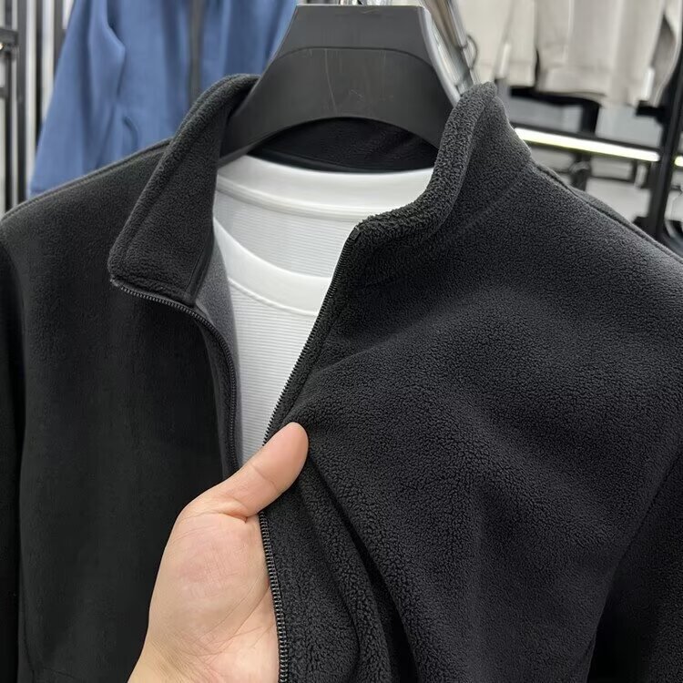 Teenage Men's Sweatshirt With Stand-up Collar Zip-up Cardigan Jacket Autumn And Winter Men's Clothing Designer Hoodie Warm Solid Color Jacke