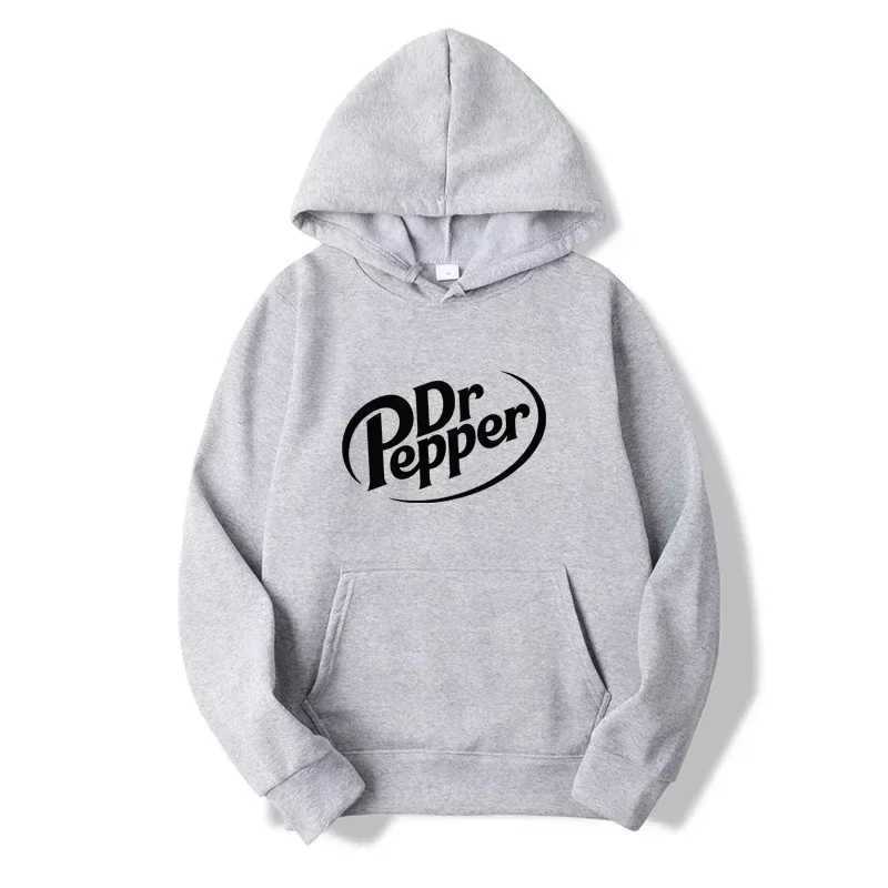 Autumn and Winter Warm Doctor Pepper Letter Printed Hoodie Street Mens Fashion Fleece Sweatshirt Casual Hoodie Fashion Top M260312