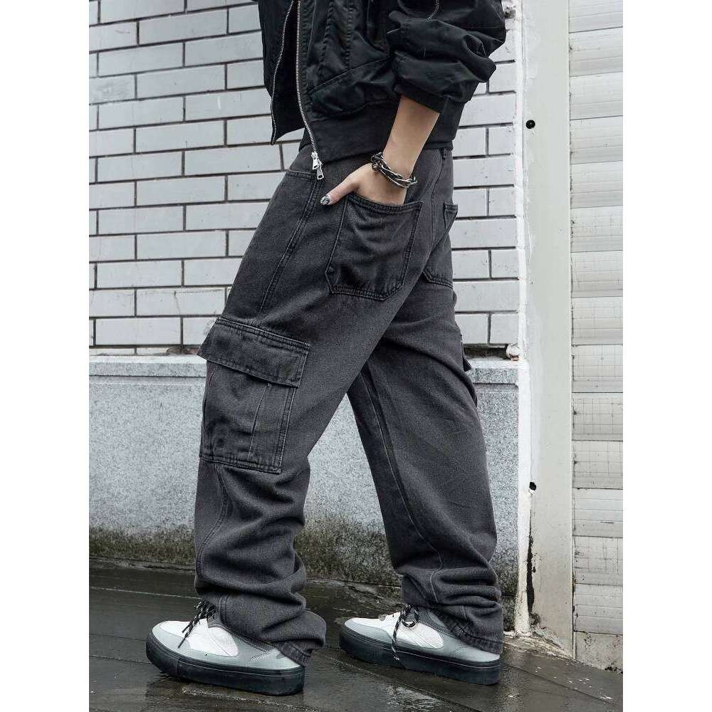 Y2k New Baggy Male Hip Hop Harajuku Trousers Wide Leg Denim Men's Jeans Streetwear Korean Oversize Cargo Pants 26Y0312