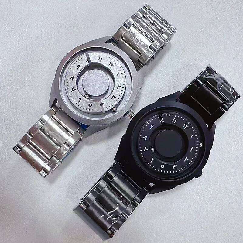 Personalized creative cool magnetic ball suspension man Arabic circular dial quartz watches relojes para hombre