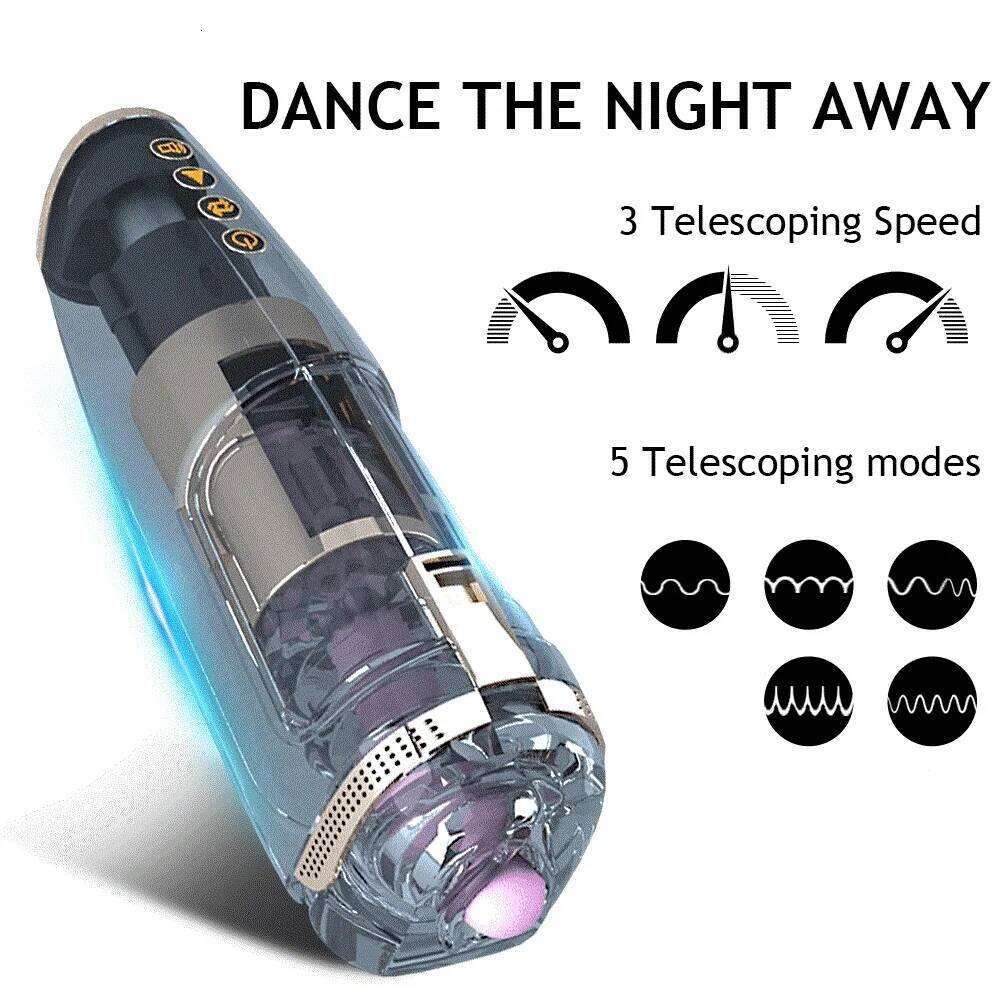 Fully automatic piston retractable male toy oral masturbator men's penis suction cup vibrator sex machine adult products Z260312