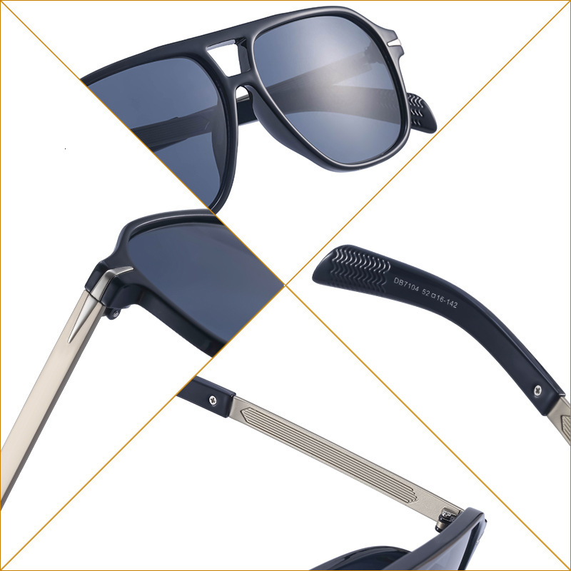 2026 New Fashion Square Polarized Retro Double-Beam Personalized Sun Protection Sunglasses for Men,