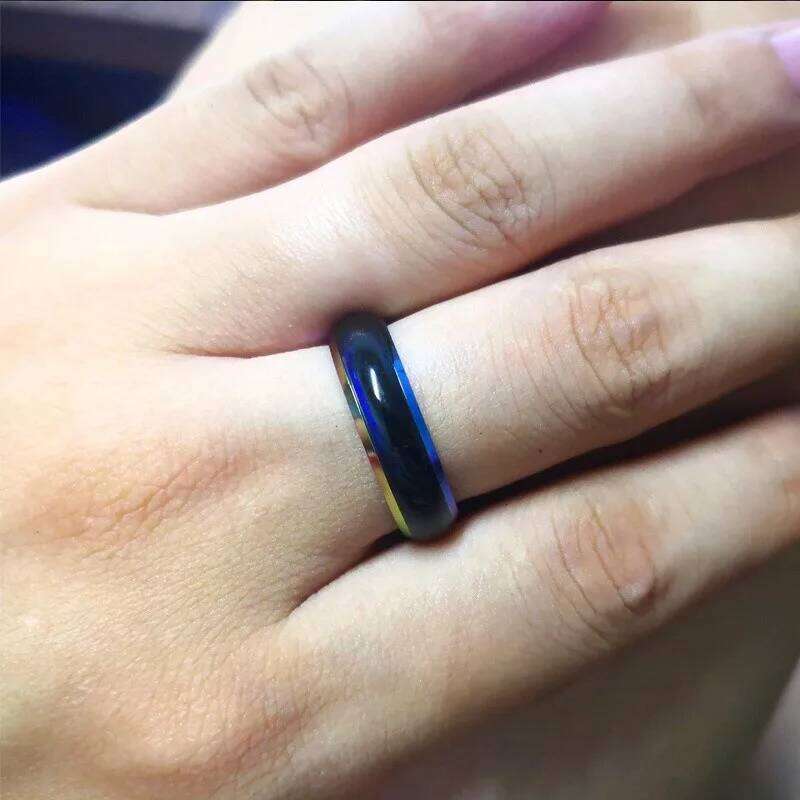 Mood Changing Color Ring Stainless Steel Emotion Temperature Jewelry for Women Men Couples Two Tone Design Daily Wear Comfortabl H260312